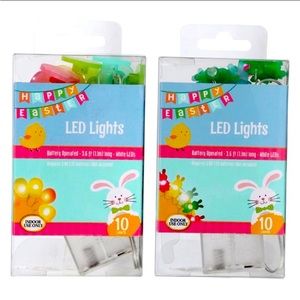 Easter-Bunnies and Pastel  Eggs  String Light Set (2) 3.6-ft. Strands NWT